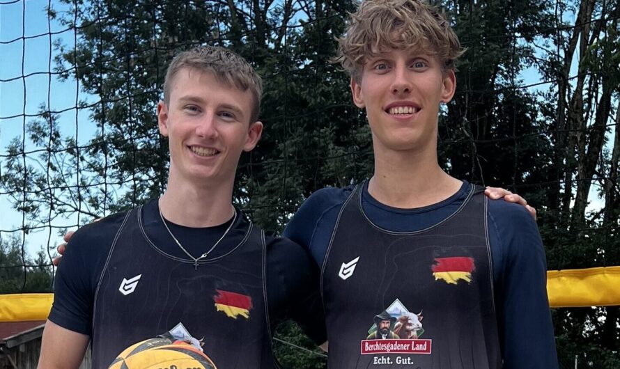 Laurin Schiegl und Aaron Schober erreichen den 5. Platz bei den Deutschen Beachvolleyball-Meisterschaften U20